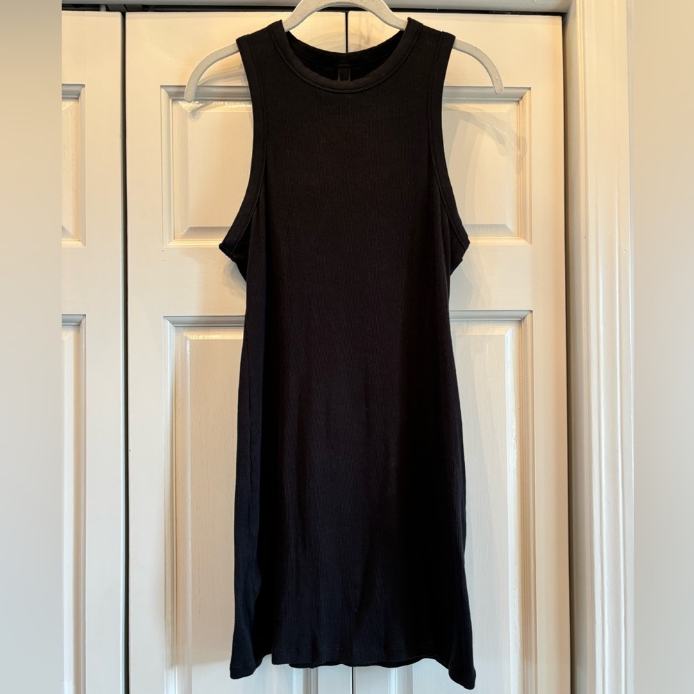 SKIMS black ribbed mini dress, L